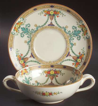 The Jessica Footed Cream Soup Bowl & Saucer Set