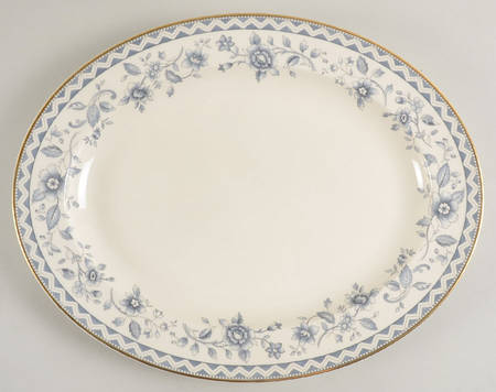 Josephine (Smooth, Gold Trim) 13" Oval Serving Platter