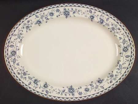 Josephine (Smooth, Gold Trim) 16" Oval Serving Platter