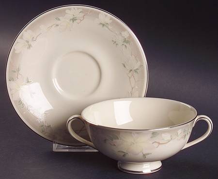Kathleen Footed Cream Soup Bowl & Saucer Set
