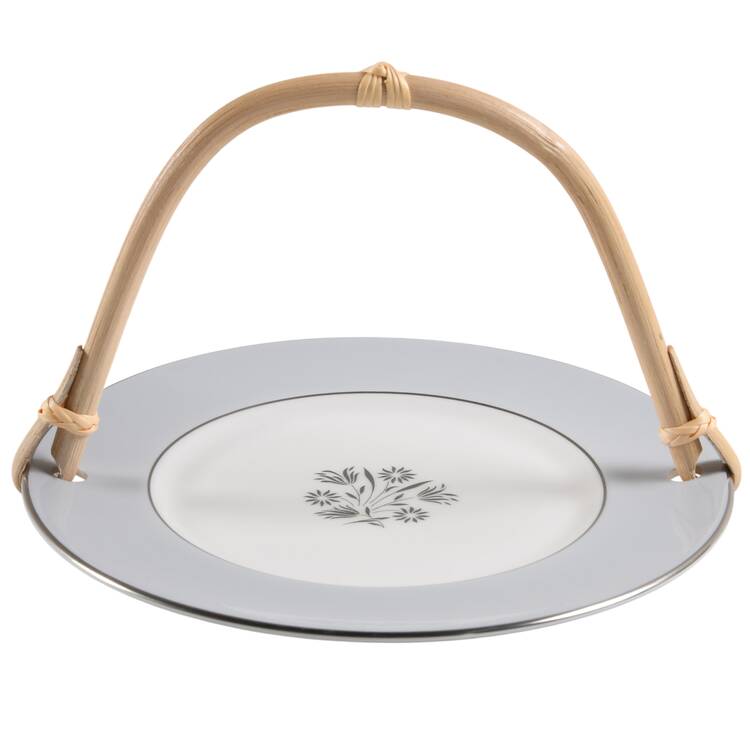 Kingsmere 5 3/8"-5 5/8" Bamboo Handled Serving Plate  HC