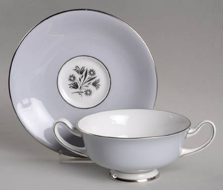 Kingsmere Footed Cream Soup Bowl & Saucer Set