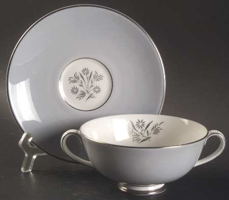 Kingsmere Footed Cream Soup Bowl & Saucer Set