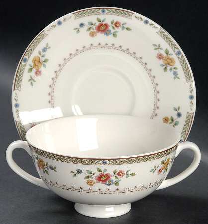 Kingswood Footed Cream Soup Bowl & Saucer Set