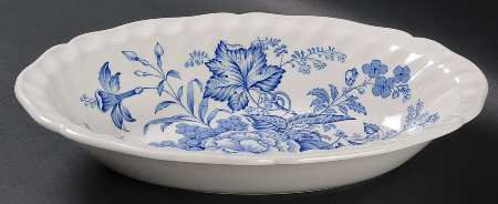 The Kirkwood Blue 9" Oval Vegetable Bowl