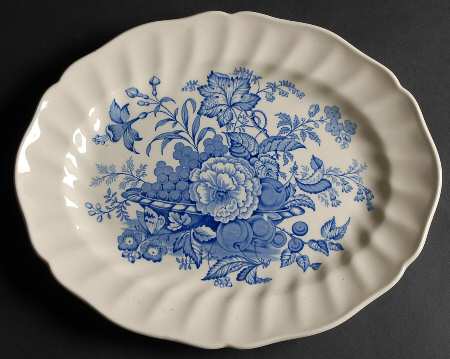 The Kirkwood Blue 13" Oval Serving Platter