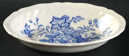 The Kirkwood Blue 8" Oval Vegetable Bowl