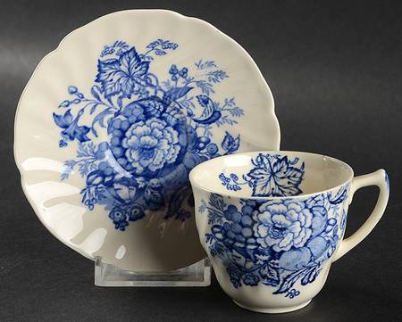 The Kirkwood Blue Flat Demitasse Cup & Saucer Set