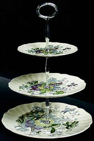 The Kirkwood Multicolor 13 7/8"-14 1/4" 3-Tiered Serving Tray(DP,SP,BB) HC
