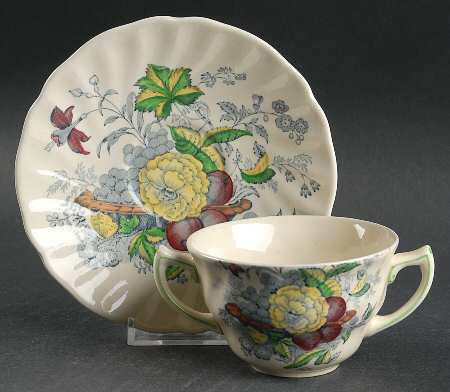 The Kirkwood Multicolor Flat Bouillon Cup & Saucer