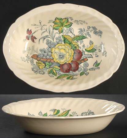 The Kirkwood Multicolor 10" Oval Vegetable Bowl