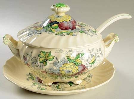 The Kirkwood Multicolor Tureen & Lid w/Ladle & Underplate