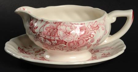 The Kirkwood Red Gravy Boat & Underplate