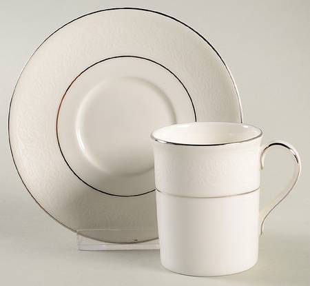 Lace Point Flat Demitasse Cup & Saucer Set