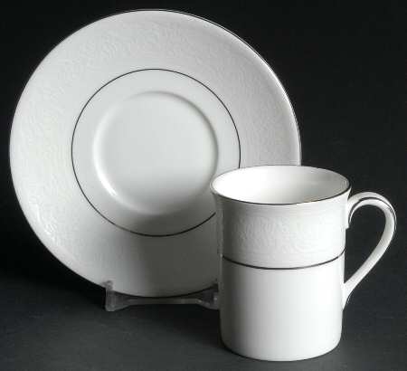 Lace Point Flat Demitasse Cup & Saucer Set