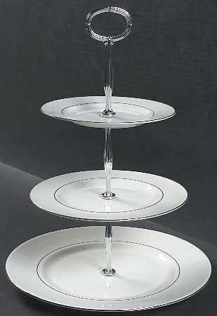 Lace Point 13 7/8"-14 1/4" 3-Tiered Serving Tray(DP,SP,BB) HC