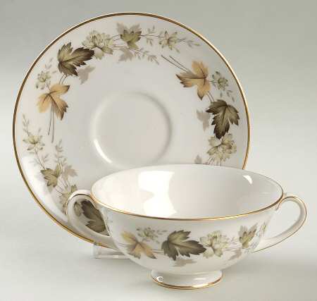 Larchmont Footed Cream Soup Bowl & Saucer Set