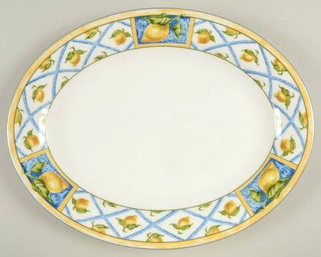Lemon Trellis 13" Oval Serving Platter