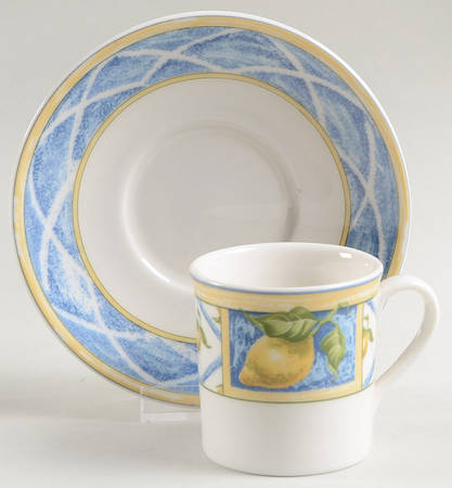Lemon Trellis Flat Demitasse Cup & Saucer Set