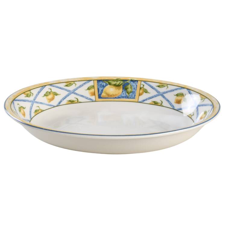 Lemon Trellis 10" Oval Vegetable Bowl