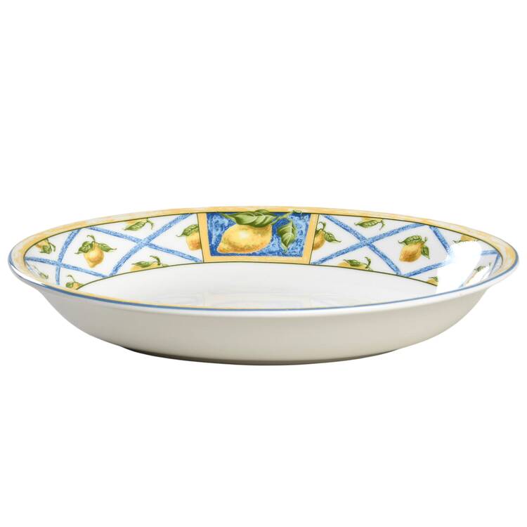 Lemon Trellis 10" Oval Vegetable Bowl
