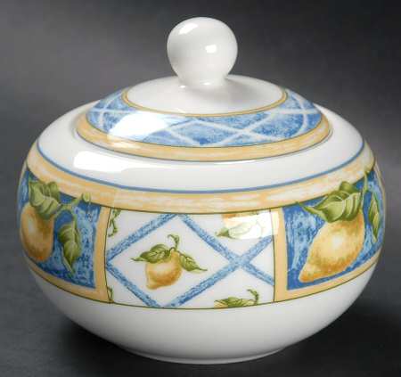 Lemon Trellis Sugar Bowl & Lid