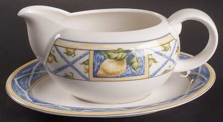 Lemon Trellis Gravy Boat & Underplate