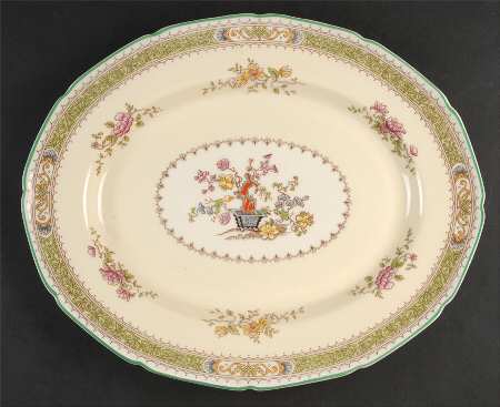 Lillian (Scalloped) 15" Oval Serving Platter