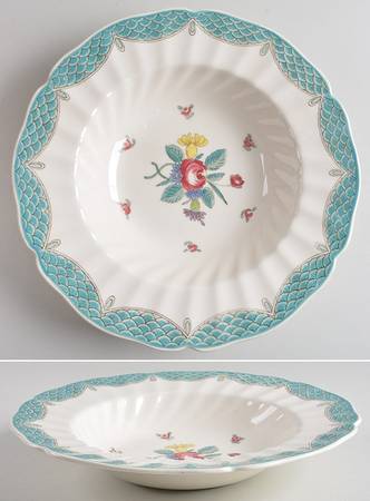 Lowestoft Bouquet Large Rim Soup Bowl