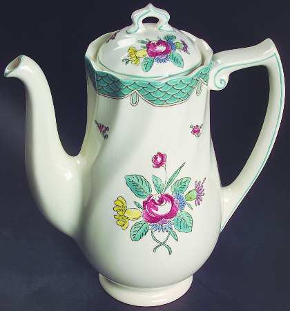 Lowestoft Bouquet Coffee Pot & Lid