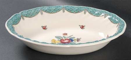 Lowestoft Bouquet 10" Oval Vegetable Bowl
