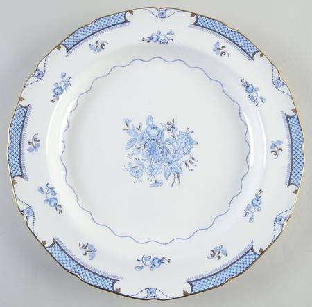 Lowestoft Blue (Gold Accent) 12" Chop Plate (Round Platter)