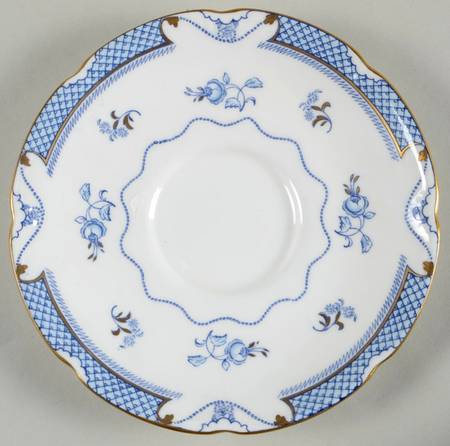 Lowestoft Blue (Gold Accent) Saucer