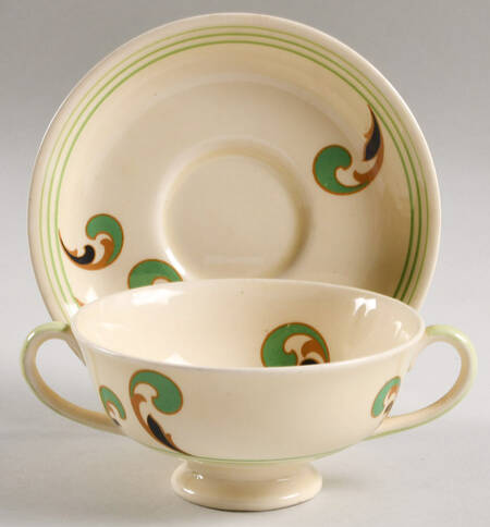 Lynn Footed Cream Soup Bowl & Saucer Set