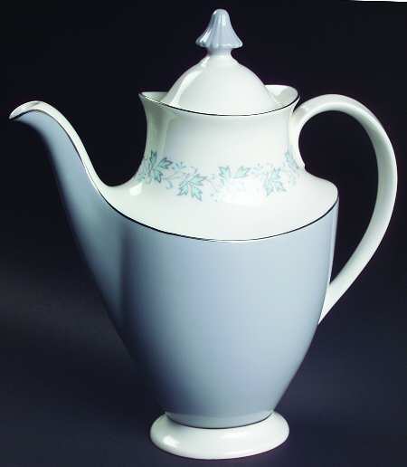Lyric (H4948, Blue Leaves on Rim) Coffee Pot & Lid