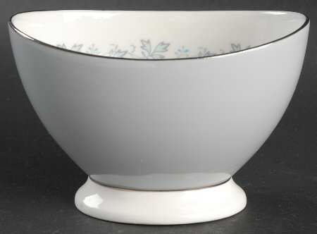 Lyric (H4948, Blue Leaves on Rim) Open Sugar Bowl