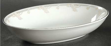 Lyric (H5114, Flowers on Band) 10" Oval Vegetable Bowl