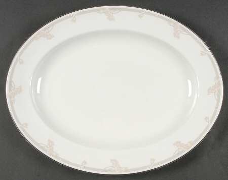 Lyric (H5114, Flowers on Band) 13" Oval Serving Platter