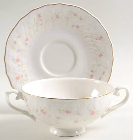 Madeira Footed Cream Soup Bowl & Saucer Set