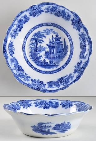 Madras (Flow Blue) 9" Round Vegetable Bowl