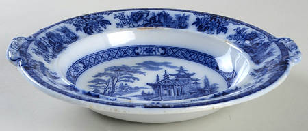 Madras (Flow Blue) Round Butter No Lid