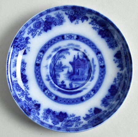 Madras (Flow Blue) Saucer for Bouillon Cup