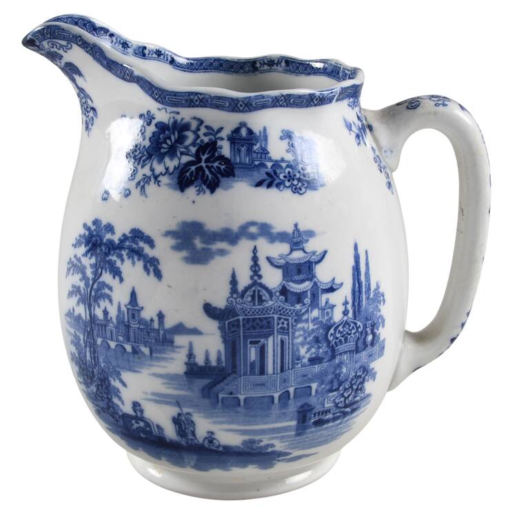 Madras (Flow Blue) 100 Oz Pitcher