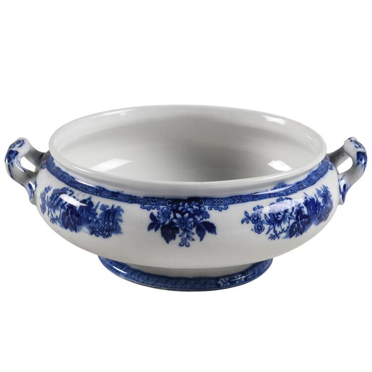 Madras (Flow Blue) Round Vegetable No Lid