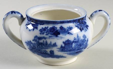 Madras (Flow Blue) Sugar Bowl No Lid