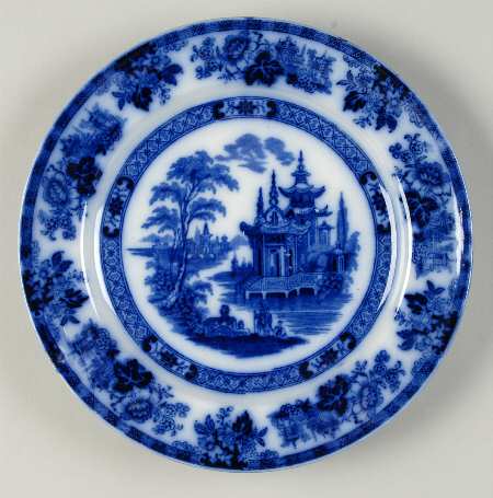 Madras (Flow Blue) Luncheon Plate