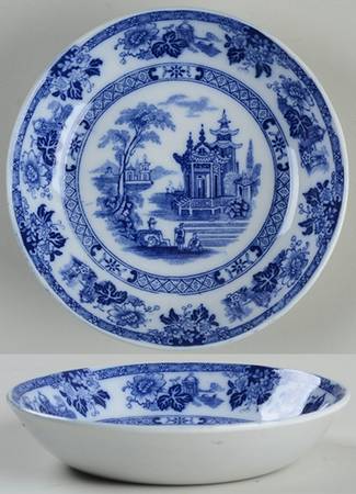 Madras (Flow Blue) Fruit/Dessert (Sauce) Bowl