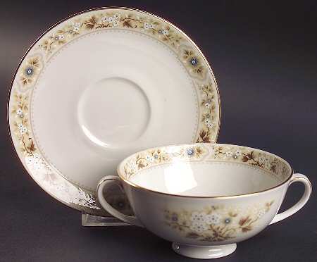 Mandalay Footed Cream Soup Bowl & Saucer Set