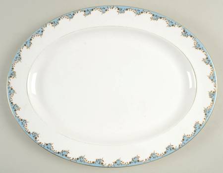 Marlborough Light Blue 16" Oval Serving Platter