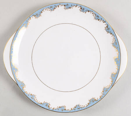 Marlborough Light Blue Handled Cake Plate